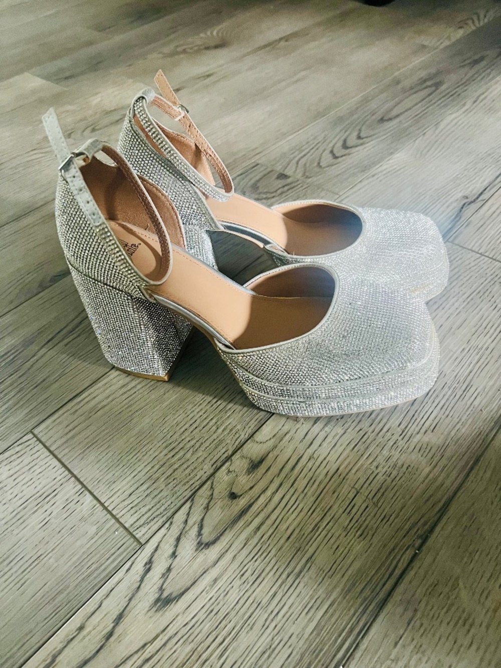 Rhinestone Sparkly Block Heels